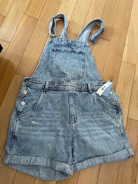Joe Fresh x Jillian Harris Light Denim Short Overalls